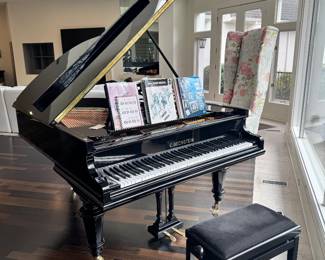 C. Bechstein Black Lacquer Baby Grand Piano