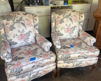 Custom upholster wing back chairs