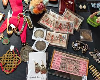 Silver dollars, Arkansas items, sterling jewelry