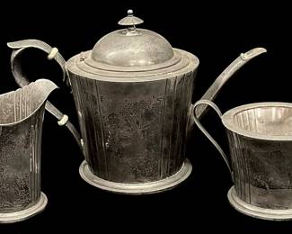 3pc STERLING Silver Art Deco Coffee/Tea Set