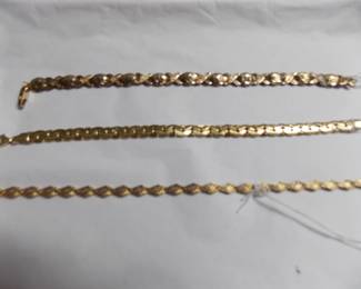 10 & 14 K gold bracelets
