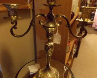 Silver plate candle holders