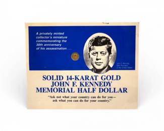 180 14kYellowGoldJohnFKennedyMemorialHalfDollar