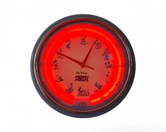 115 VintageDisneyMickeyMouseNeonWallClock