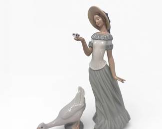 37 NaobyLladroButterflyLadyGoosePorcelainFigurinesSpain