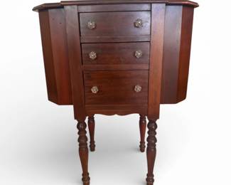 110 MarthaWashingtonStyleVintageSewingCabinetwGlassPulls