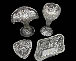 64 CzechCrystalCollectionHobstarVaseStarPetalBowlFanVase