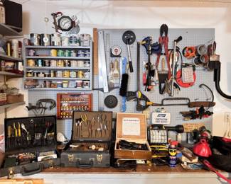 140 LargeAssortedHandToolHardwareGroupingwToolCases