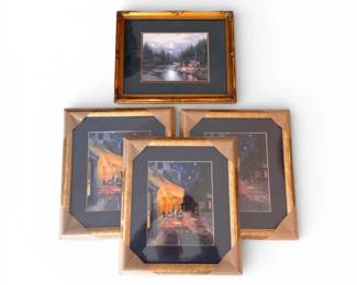 121 ThomasKinkadeVanGoghFramedPrintSet4Pieces