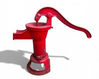 187 VintageRedIronHandWaterPumpHeavy