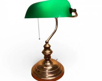 93 BankersLampEarly1900sStyleEmeraldGreenShade