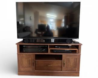 119 CompleteMediaConsoleSetup55inVizioYamahaSonySamsung