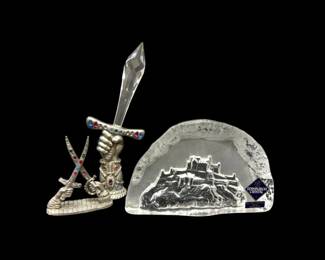 88 EdinburghCrystalCastleSpoontiquesPewterSwordFigures