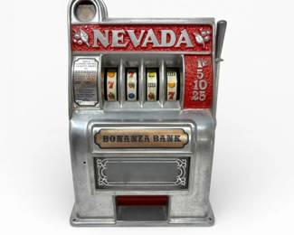 24 VintageBonanzaBankNevadaSlotMachineCoinBank