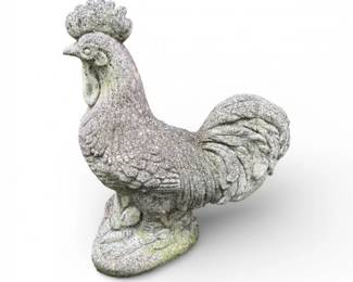 138 OutdoorCastRoosterGardenStatueTexturedFinish