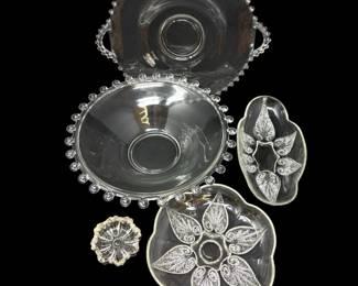 76 VintageElegantGlassServingBowlPlatterRelishDishes