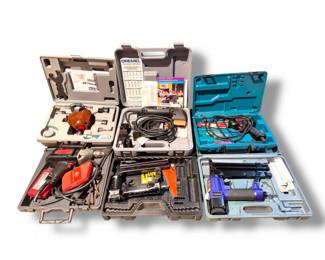 154 MixedPowerToolSetNailersDremelDrillSolderingGun6Pcs