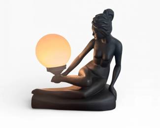 51 ArtDecoStyleNudeWomanResinGlobeLamp