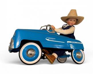 161 VintageBlueBossChildSizePedalCarLargeDisplayDoll