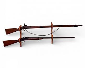 92 AntiqueSavagePercussionRifleswWallMount