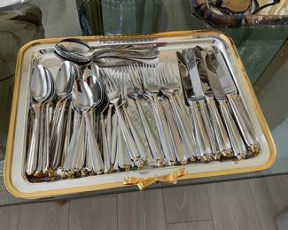 Mikasa flatware on Italian tray