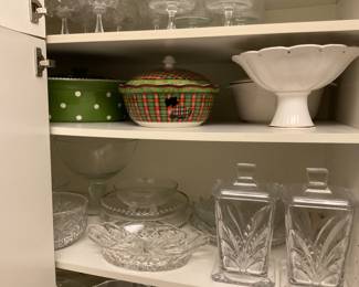 Serving, storage items cut glass