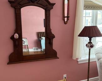 Living Room 
Eastlake mirror 
Early floor lamp 