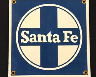 Porcelain Enamel Santa Fe Sign