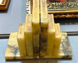 Alabaster Carved Bookends