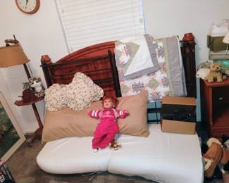 Second queen size bed with foam for the top of mattress