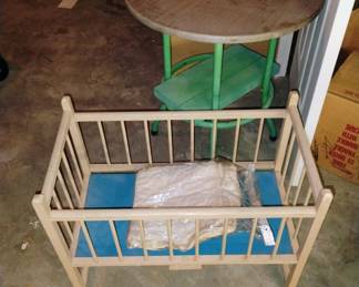 Wooden doll crib