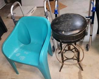 Barstool and chair