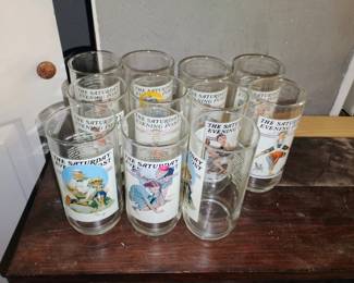 Saturday post glass set