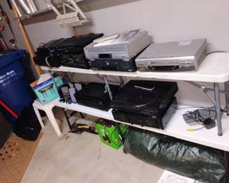 Receivers DVD players VHS players one turntable