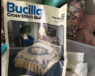 Cross stitch quilt top - partially completed