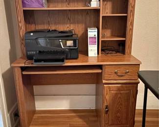 Wooden Computer Desk with Hutch