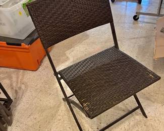 Wicker Chairs and Rolling Cart