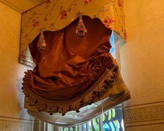 Roman Shade with Sheer and Valence Treatment