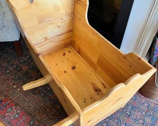 Handmade wooden cradle 