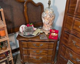 Cane Queen Headboard and Thomasville Nightstand