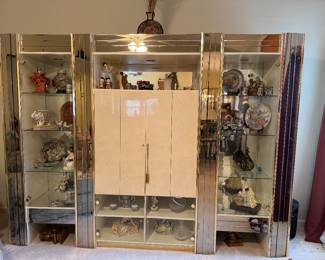Vintage Mirrored Wall Unit