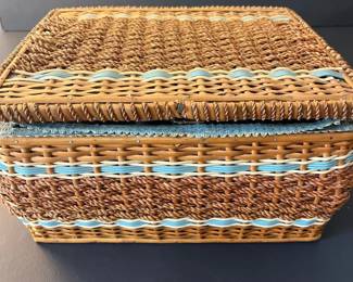 Vintage Sewing Basket and Sewing Items