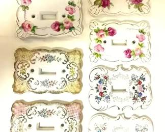 Lefton Porcelain Decorated Switch Plate Covers