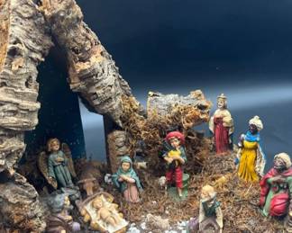 Vintage Italian Handcrafted Nativity Scene