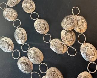 Silver Concho Belt And Earrings