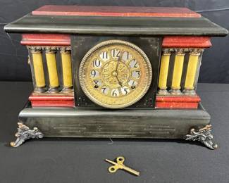 Antique Seth Thomas Adamantine Finish Mantle Clock Early 1900s