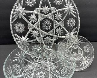 Cut Crystal Flower Print Set