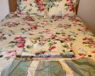 Rose Bedroom Ensemble Includes 2 Shams, Comforter, And Two Curtain Panel