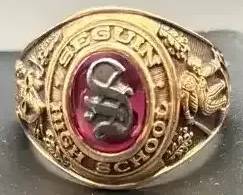 002 10K Gold Seguin HS Ring 1954 Size 7.5