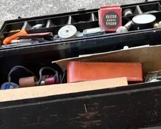 Metal Tool Box with tools